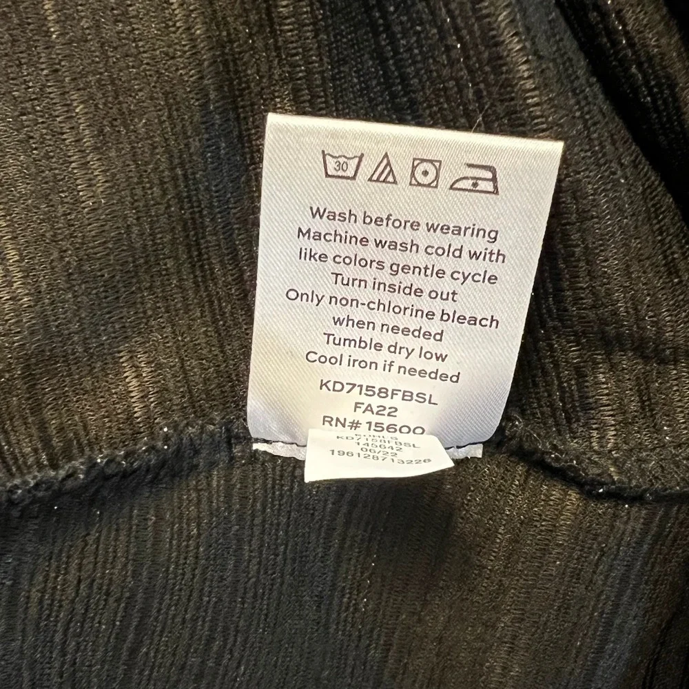 Draper James RSVP‎ Black Fit & Flare Dress L Metallic Short Sleeve Stretch - Picture 8 of 9